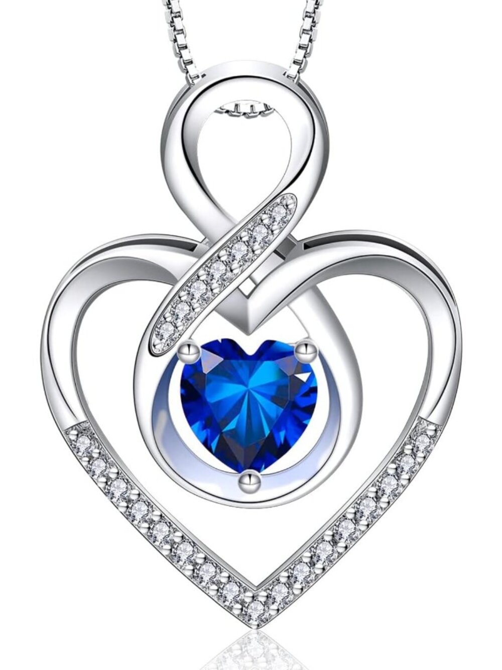 Sterling Silver Infinity Heart Necklace for Women - Perfect Gift for Mom, Wife
